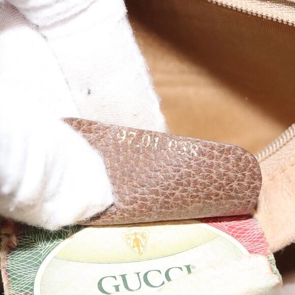 GUCCI GG Supreme Clutch Bag PVC Beige Gold 97 01 038 Auth 124397 - Picture 11 of 16